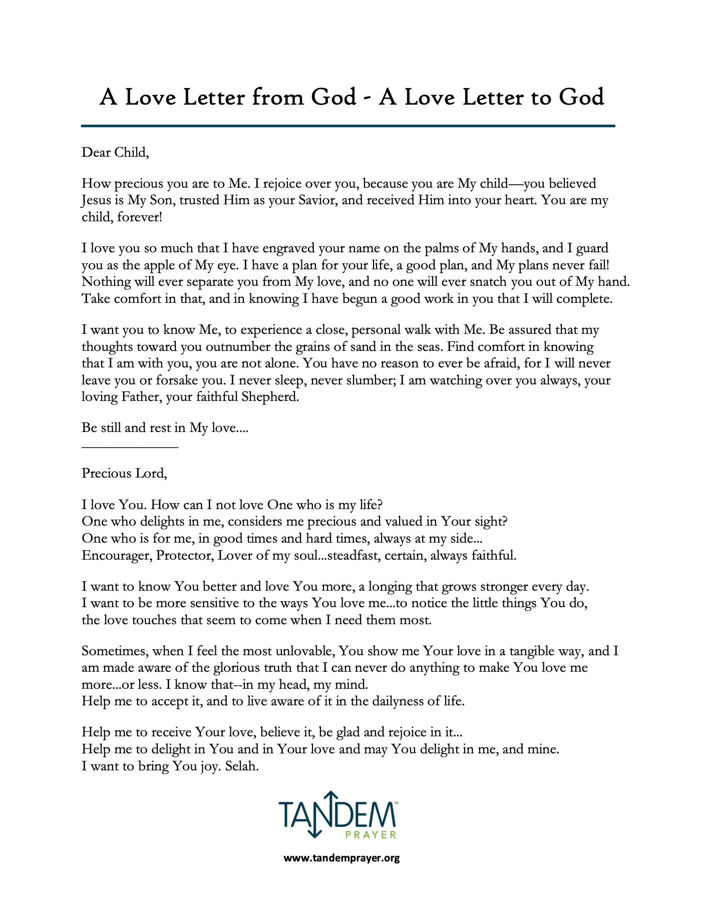 A Love Letter from God - A Love Letter to God