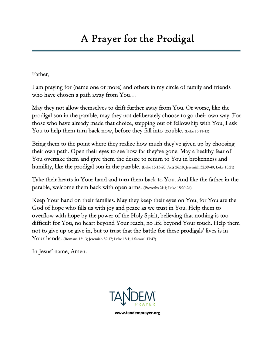 A Prayer for the Prodigal