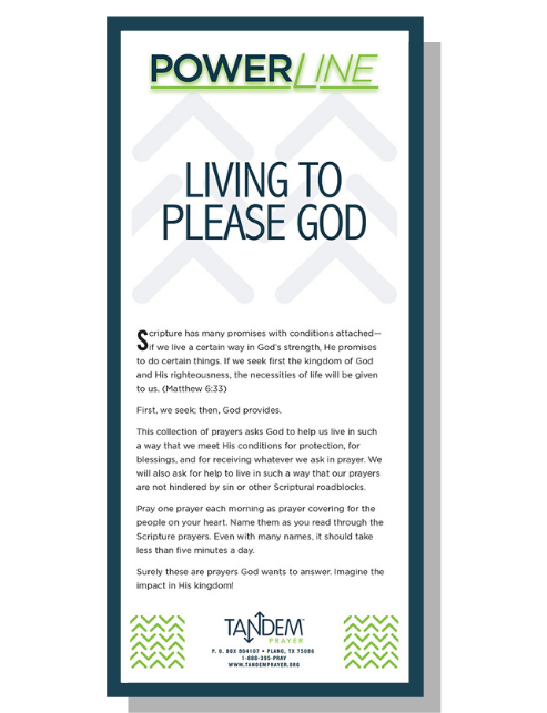 Living to Please God