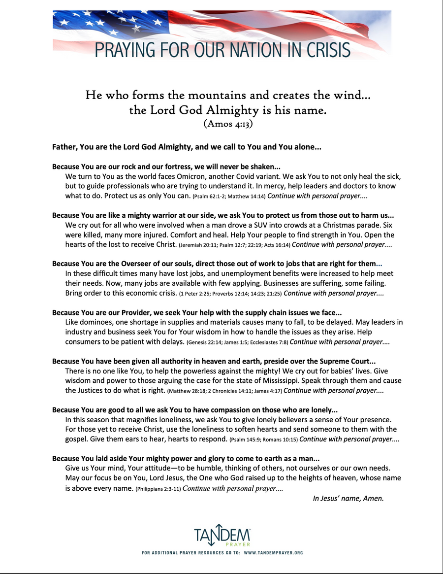 Pray for Our Nation, 11-29-21