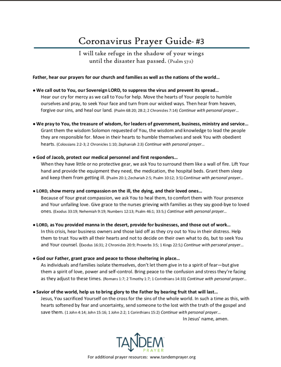 Coronavirus Prayer Guide #3