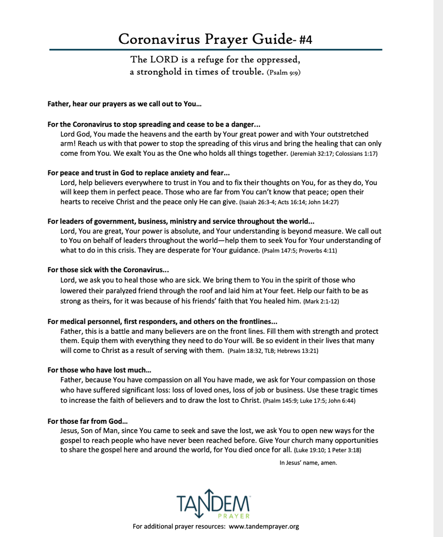 Coronavirus Prayer Guide - #4