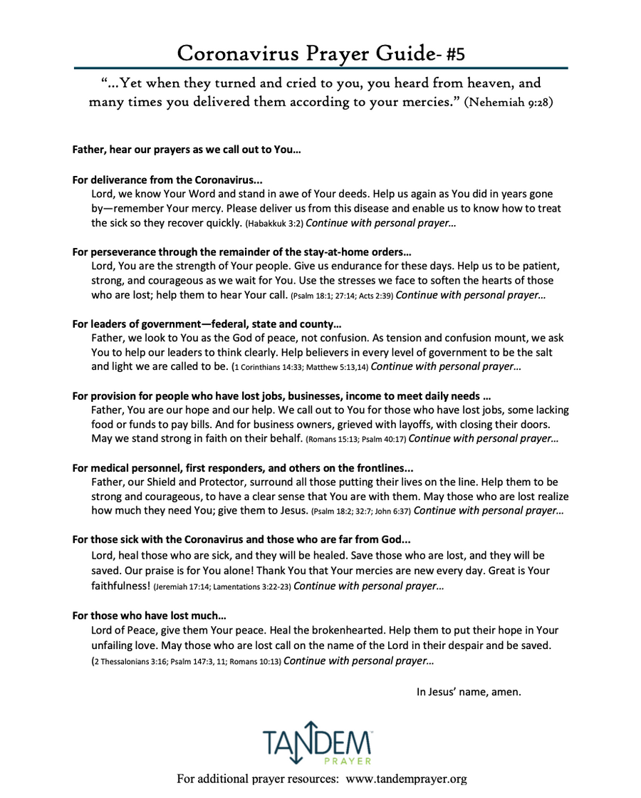 Coronavirus Prayer Guide - #5