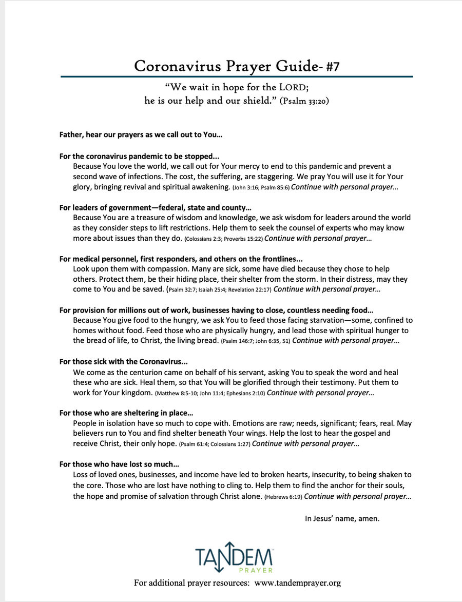 Coronavirus Prayer Guide - #7