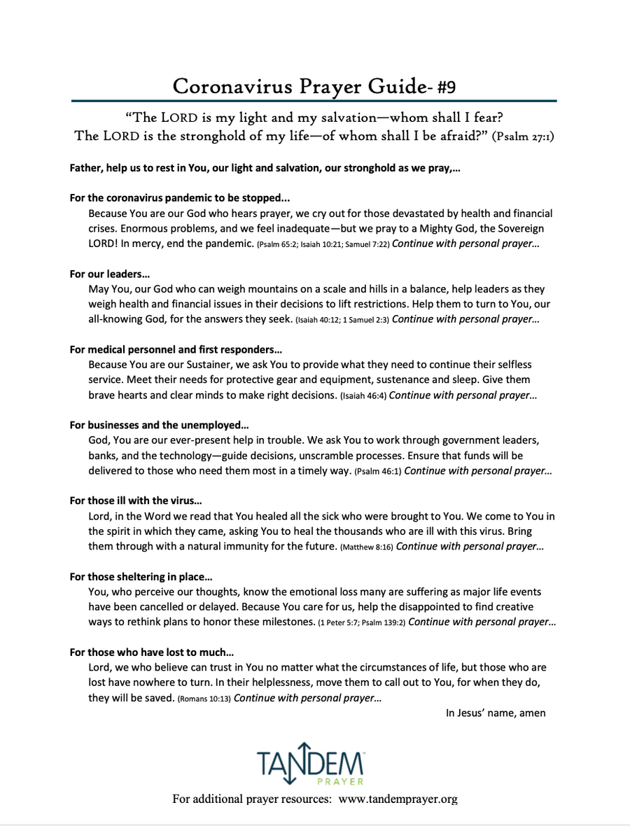 Coronavirus Prayer Guide - #9