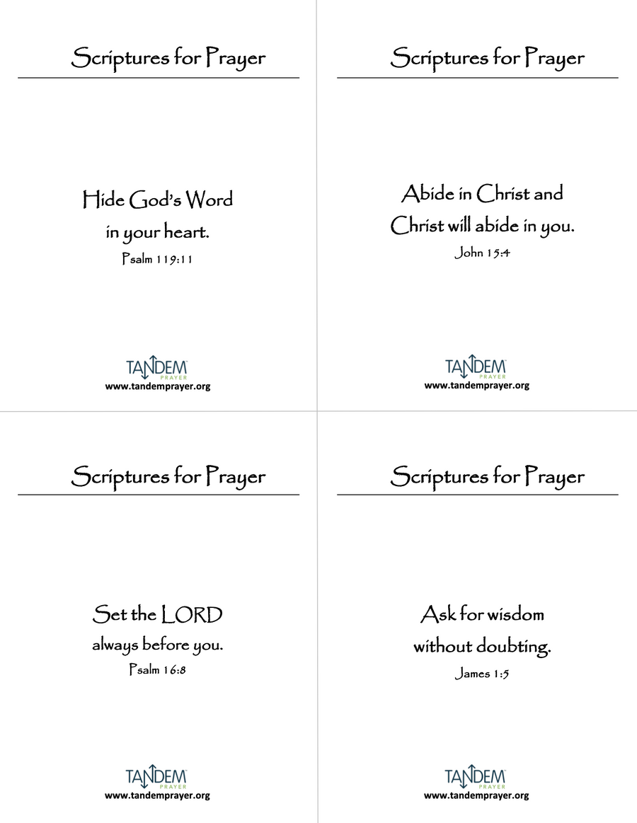 Scriptures for Prayer - Prayer Cards